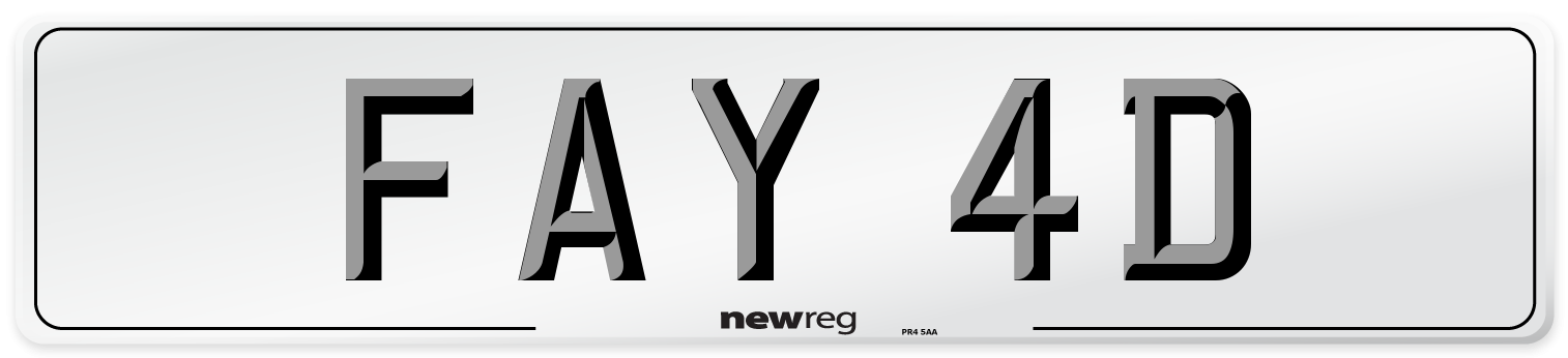 FAY 4D Number Plate from New Reg